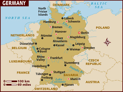 Германия Карта (Lonely Planet).
