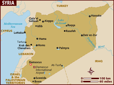 Syrie carte (Lonely Planet).