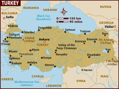 Turkey Map (Lonely Planet).