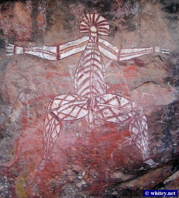 “Nabulwinjbulwinj” – Aborigen australiano Pintura rupestre, Parque Nacional Kakadu, Australia.