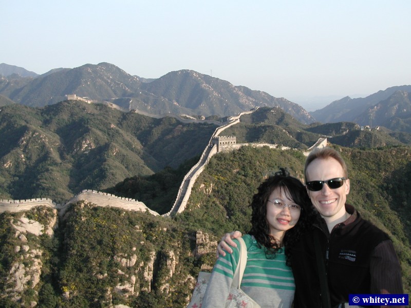 Lisa & Andrew, View of Great Wall from the Great Wall, Beijing, China.  长城.
