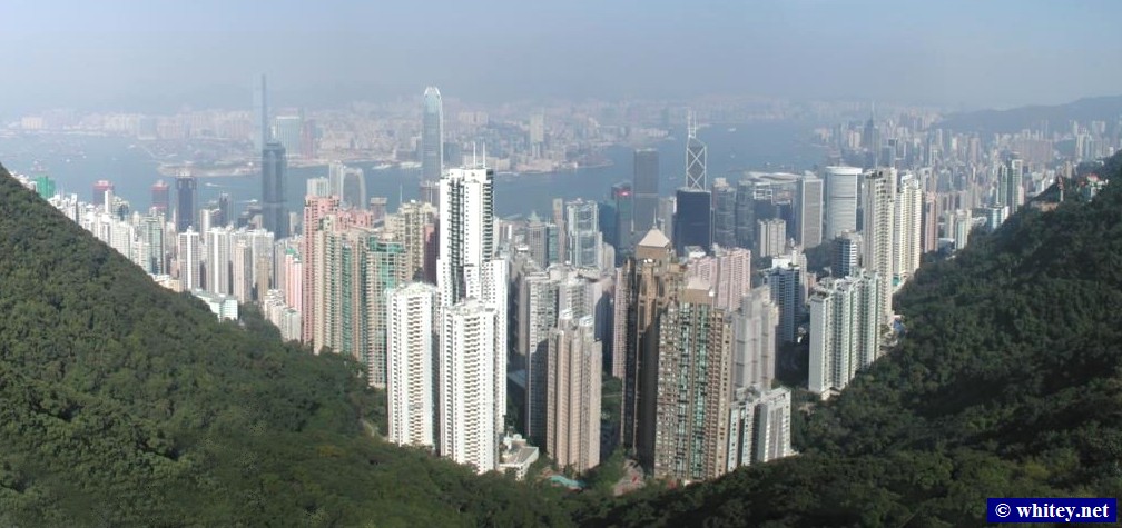 Victoria Peak 宽景图, 香港.  太平山頂風景.