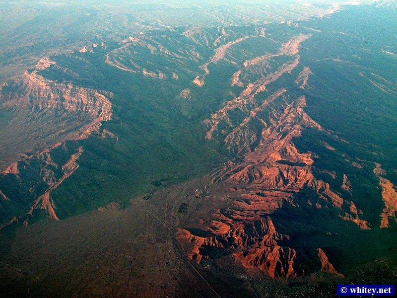 Aerial photo of mountains in Turkmenistan.