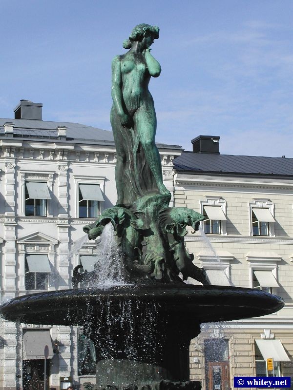 Havis Amanda statue at Kauppatori Square, 헬싱키, 핀란드.