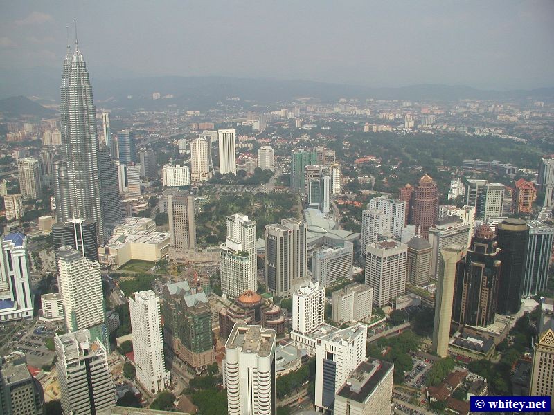 View from Menara Kuala Lumpur, Malaysia, towards the east.